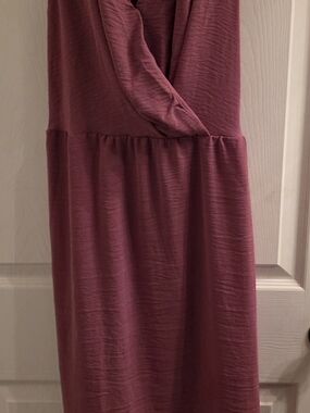 Lucky Brand Dusty Rose Wrap-Style Midi Dress